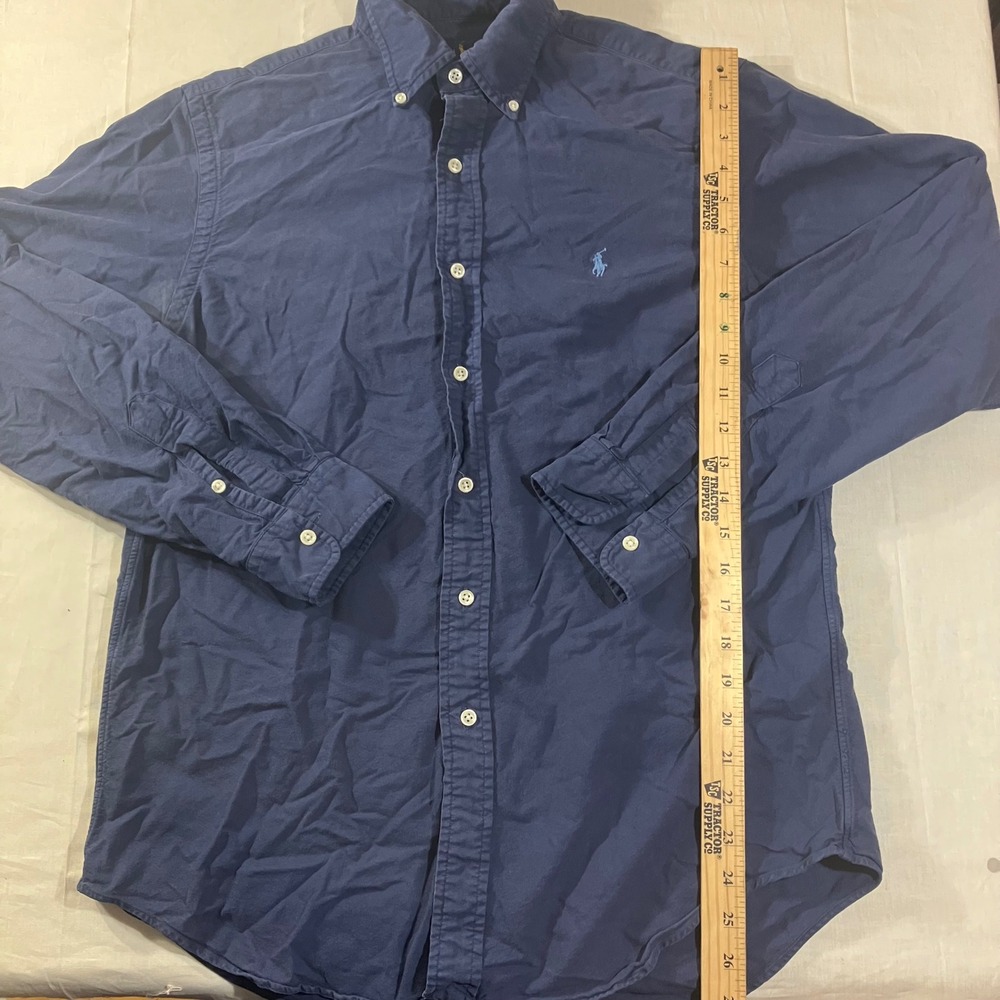 Ralph Lauren Mens Medium Navy Blue Cotton Button Down Long Sleeve Shirt RN 41381 - Picture 2 of 11